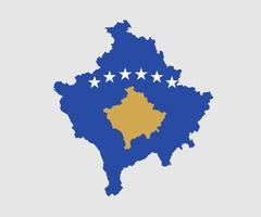 mappa e bandiera del kosovo vettore