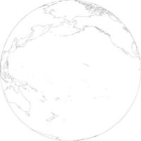 mappa del globo del contorno dell'oceano pacifico vettore