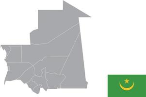 mappa della mauritania. bandiera della mauritania. icona piatta simbolo illustrazione vettoriale