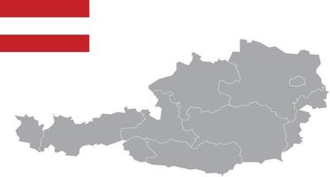 mappa dell'austria bandiera austriaca. icona piatta simbolo illustrazione vettoriale