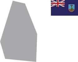 mappa di Montserrat. bandiera di Montserrat. icona piatta simbolo illustrazione vettoriale