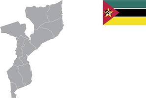 mappa del mozambico. bandiera del Mozambico. icona piatta simbolo illustrazione vettoriale