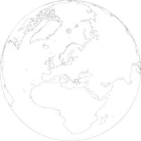 mappa del globo d'europa contorno vettore
