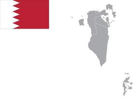 mappa del Bahrain bandiera del Bahrain. icona piatta simbolo illustrazione vettoriale