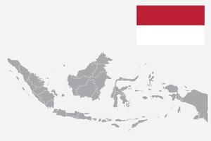 mappa dell'Indonesia. bandiera dell'Indonesia. icona piatta simbolo illustrazione vettoriale