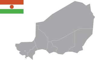 mappa del niger bandiera del niger. icona piatta simbolo illustrazione vettoriale