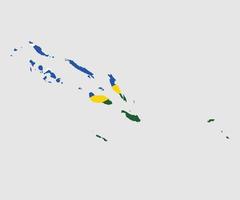 mappa e bandiera delle isole Salomone vettore