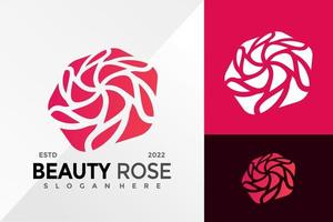 modello di illustrazione vettoriale di design del logo moderno del fiore di rosa di bellezza