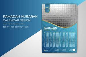 download gratuito del modello di volantino islamico del calendario di una pagina del ramadan 2022 vettore