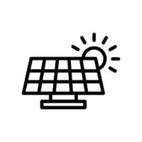 icona di pannelli solari con il sole. energia solare. stile icona linea. adatto per l'icona di energia rinnovabile. design semplice modificabile. vettore del modello di progettazione