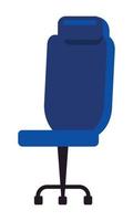 sedia da ufficio blu oggetto vettoriale di colore semi piatto