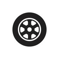 modello icona ruota pneumatico colore nero modificabile. Illustrazione vettoriale piatta simbolo dell'icona della ruota del pneumatico per la progettazione grafica e web.