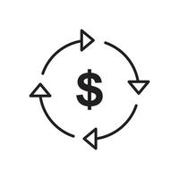 illustrazione vettoriale dell'icona di trasferimento di denaro per la progettazione grafica e web.