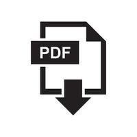 scarica pdf modello icona colore nero modificabile. scarica pdf icona simbolo piatto vettore segno isolato su sfondo bianco. semplice illustrazione vettoriale logo per grafica e web design.