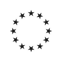 stelle in cerchio icona simbolo piatto vettore segno isolato su sfondo bianco. semplice illustrazione vettoriale logo per grafica e web design.