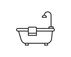 modello icona vasca da bagno colore nero modificabile. illustrazione vettoriale piatta simbolo dell'icona della vasca da bagno per la progettazione grafica e web.