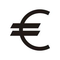 icona del segno dell'euro, illustrazione vettoriale dell'euro.