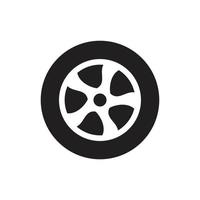 modello icona ruota pneumatico colore nero modificabile. Illustrazione vettoriale piatta simbolo dell'icona della ruota del pneumatico per la progettazione grafica e web.