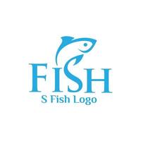design del logo del pesce della lettera s. combinazione vettoriale di animali e lettere