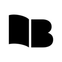 disegno dell'icona del libro della lettera b vettore