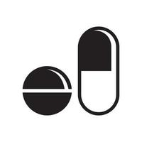 modello icona pillola medica colore nero modificabile. illustrazione vettoriale piatta simbolo icona pillola medica per grafica e web design.