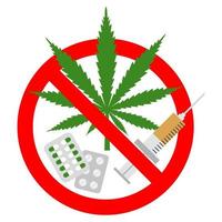 illustrazione segno droghe proibite vettore
