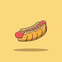 illustrazione vettoriale dell'icona del cibo per hot dog