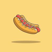 illustrazione vettoriale dell'icona del cibo per hot dog