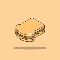 illustrazione dell'icona del vettore sandwich, raccolta di fast food