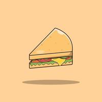 illustrazione dell'icona del vettore sandwich, raccolta di fast food