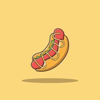 illustrazione vettoriale dell'icona del cibo per hot dog
