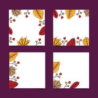 Set di banner di foglie d&#39;autunno vettore