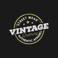 classico design vintage con logo distintivo etichetta retrò per abbigliamento in tessuto vettore