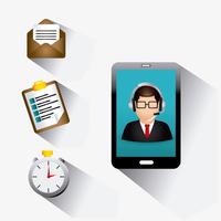 Smart phone mobile Assistenza clienti web 2.0 vettore