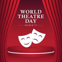 concetto di giornata mondiale del teatro 27 marzo vettore