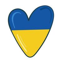 un cuore con la bandiera dell'ucraina. pace e amore per l'Ucraina vettore