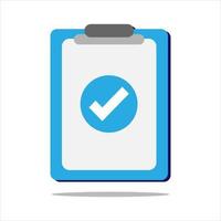 icona del segno di spunta. concetto di approvazione. documento, file, appunti, lista di controllo. illustrazione vettoriale. vettore
