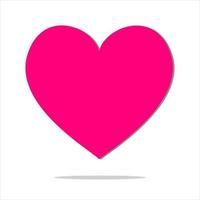 cuore, simbolo di amore e San Valentino. icona rosa piatta isolata su sfondo bianco. illustrazione vettoriale. vettore