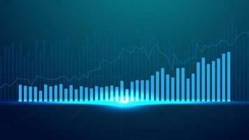 business candle stick grafico grafico del trading di investimenti nel mercato azionario su sfondo blu. punto rialzista, tendenza al rialzo del grafico. disegno vettoriale di economia
