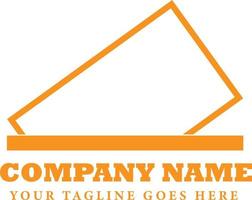 semplice logo con cornice timbrata arancione. vettore