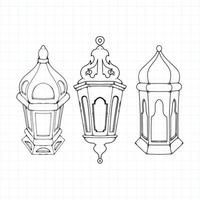 illustrazione vettoriale disegnata a mano della lanterna del ramadan kareem