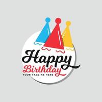 buon compleanno logo lettering modello di progettazione vettore