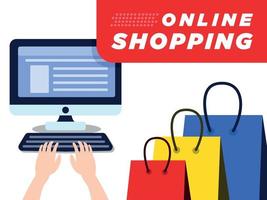 modello di progettazione banner per lo shopping online vettore