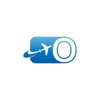 lettera o con il vettore di disegno dell'icona del logo aereo