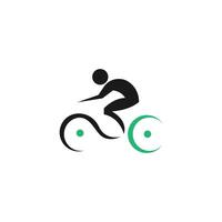 bicicletta. vettore di progettazione del logo dell'icona della bici. modello di concetto di ciclismo