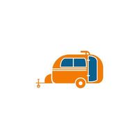 semplice caravan mobile icona logo design vector