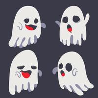 fantasma spettrale set di emozioni di halloween vettore