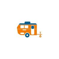 semplice caravan mobile icona logo design vector