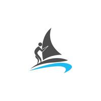 modello vettoriale per il design del logo dell'icona degli sport acquatici