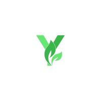 lettera y logo foglia icona design concept vettore